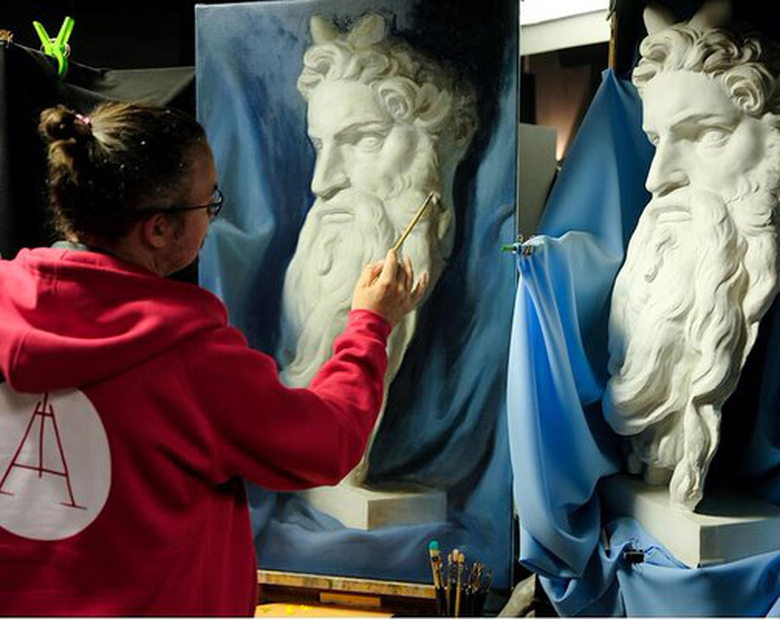 BAA Cast Painting Moses WIP Action shot