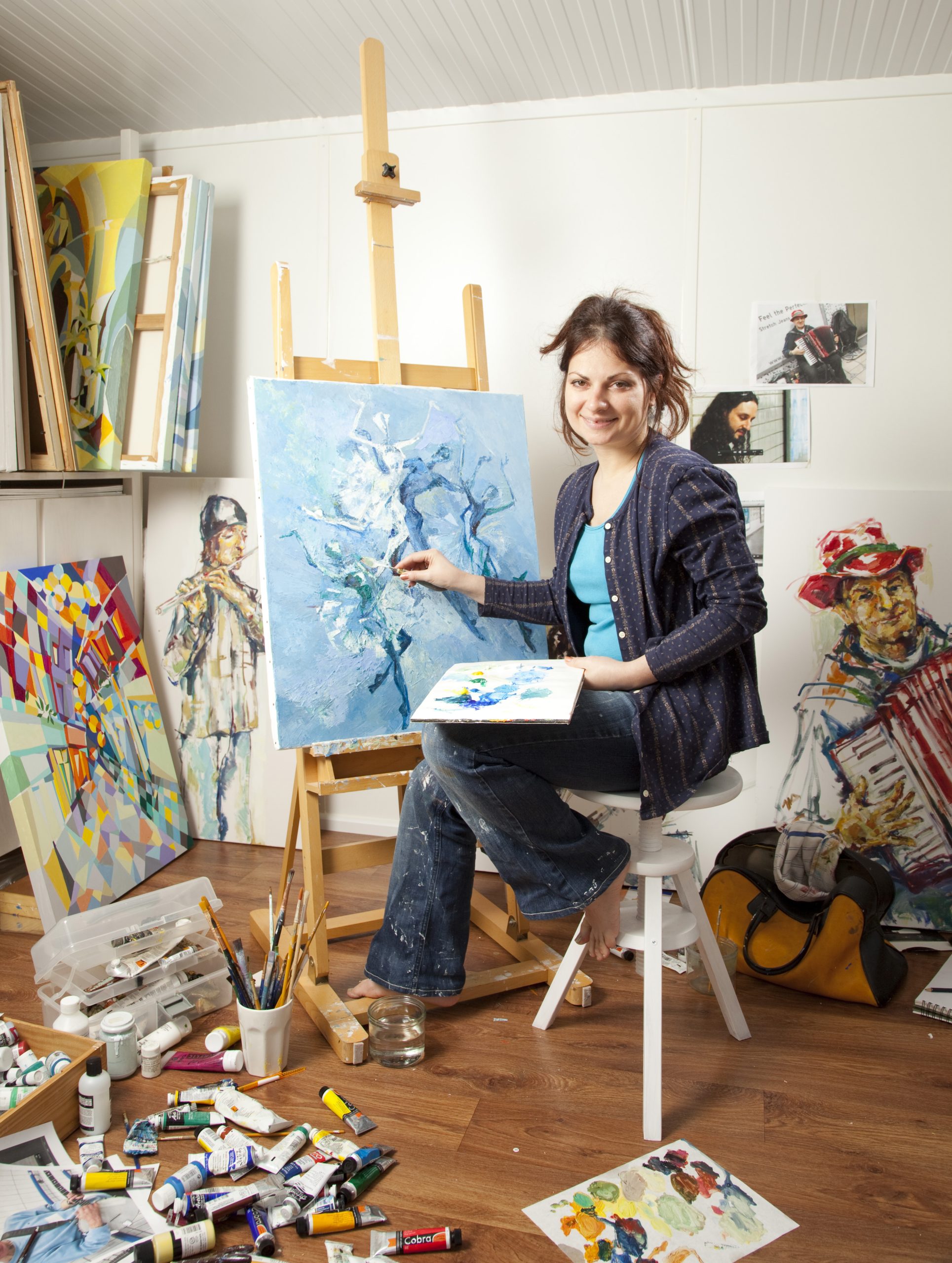 Paola Minekov - Artist - at her Garden Studio in Herne Hill, South London.